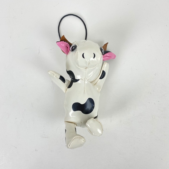 Vinyl Holstein Cow Plush Backpack Accessory Raindear TM Raincoat Collector 6" - Picture 2 of 7